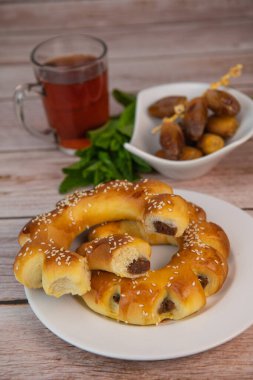 Halep 'li Tarif Maarouk, tarih macunlu yumuşak brioche, yüksek kalite fotoğraf