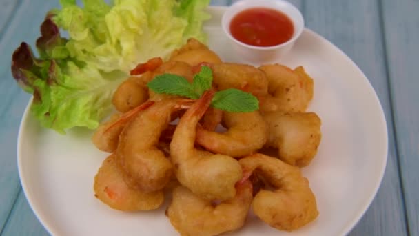 Recipe Shrimp Fritters Sweet Sour Sauce High Quality Video — Stock Video