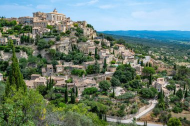 Gordes, Vaucluse, Provence, Fransa köyüne bakın. Yüksek kalite fotoğraf