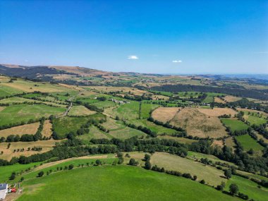 Aubrac Platosu 'nun havadan görünüşü, Aveyron, Fransa. Yüksek kalite fotoğraf