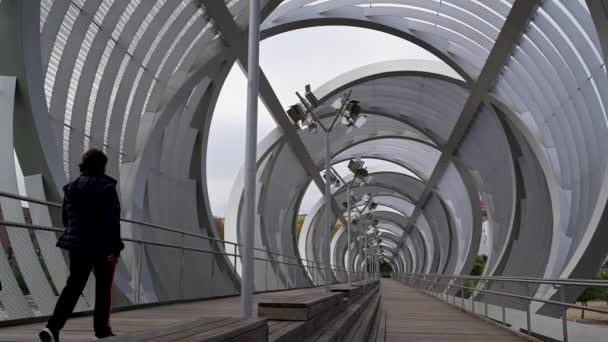 Madrid Španělsko Listopadu 2023 Arganzuela Bridge Madridu Rio Park Navržený — Stock video