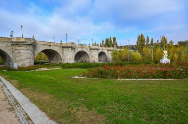 Toledo Köprüsü, 18. yüzyıl, Madrid Rio Park, Madrid, İspanya. Yüksek kalite fotoğraf