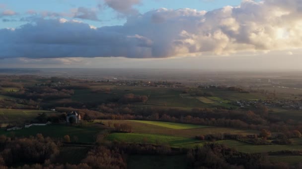 Vinha Bordeaux Vista Aérea Inverno Vinhedo Paisagem Imagens Alta Qualidade — Vídeo de Stock
