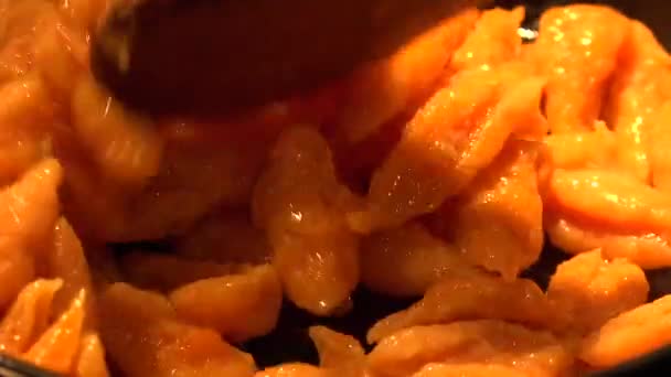 Gnocchi Biraz Yağlı Tavada Kızart Yüksek Kalite Görüntü Ile — Stok video