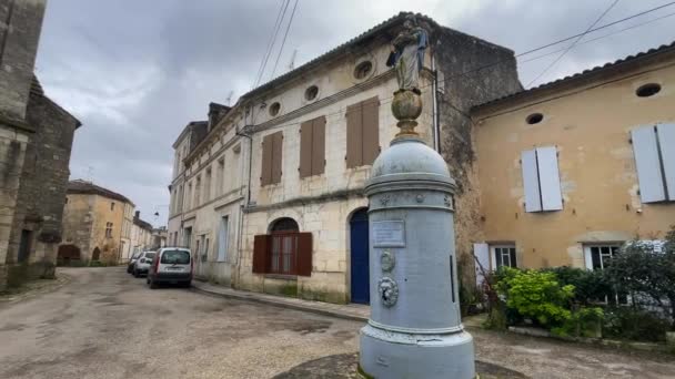Emblematyczny Widok Kościół Średniowiecznym Mieście Rions Gironde Francja Wysokiej Jakości — Wideo stockowe