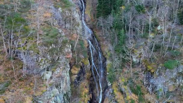 Вид Воздуха Красивый Водопад Пиренеях Франция Высокое Качество Видео — стоковое видео