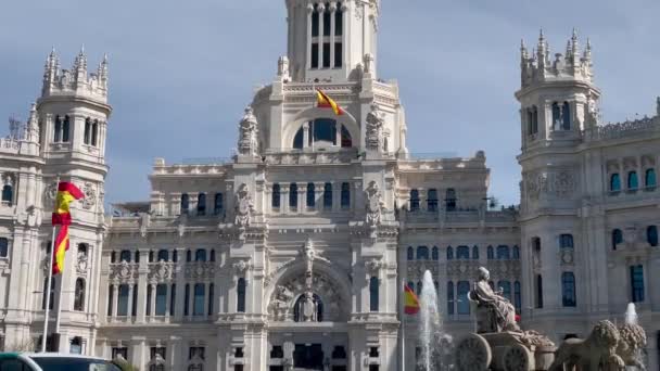 Madrid Spagna Aprile 2024 Palazzo Cibele Palazzo Comunale Città Foto — Video Stock
