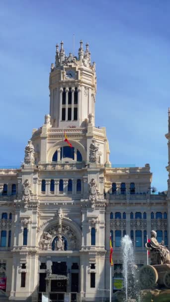 Madrid Spain April October 2024 Cybele Palace City Hall Building 图库视频片段