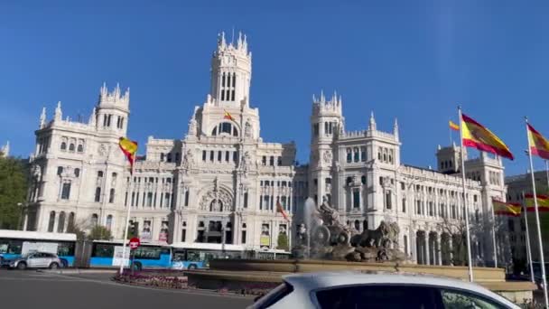 Madrid 스페인 2024 Cybele Palace City Hall Building Town 고품질 — 비디오