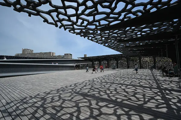 MARSEILLE, FRANCE - Haziran 2024: Avrupa ve Akdeniz Medeniyetleri Müzesi, MuCEM. Yüksek kalite fotoğraf