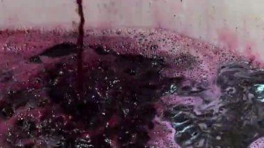 Şarap fabrikası, şarap mahzeninde şarap üretirken üzüm suyu havası, Bordeaux Vineyard, Fransa. Yüksek kalite 4k görüntü
