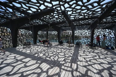 MARSEILLE, FRANCE - 07 Haziran 2024: Avrupa ve Akdeniz Medeniyetleri Müzesi MuCEM. Yüksek kalite fotoğraf