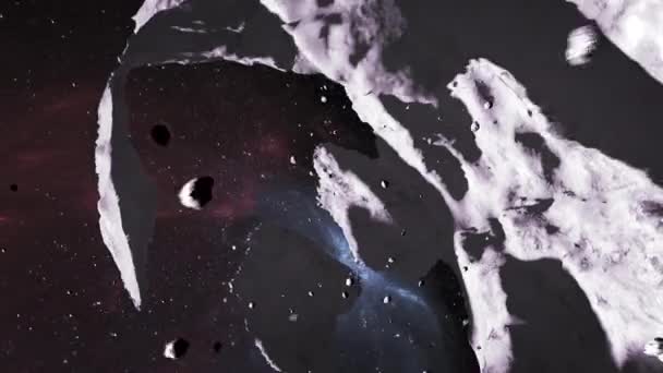 Мертвая Обстреливаемая Инопланетная Планета Глубоком Космосе Кинематографический Вид Мертвой Планеты — стоковое видео
