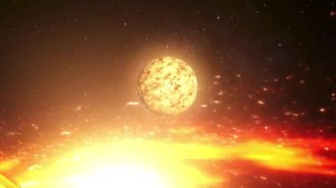 Büyük gezegen, büyük siyah delikler tarafından çekiliyor. Kara Delik gezegenleri çekiyor. Bilim kurgu kavramı, 2024.