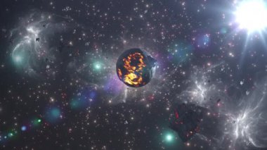 Galakside ölen gezegen 4K, 2022 asteroidlerle bombardıman edildi.