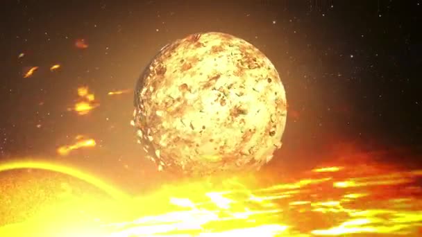Planeta Mare Fiind Trasă Gaură Neagră Masivă Redarea Unor Planete — Videoclip de stoc
