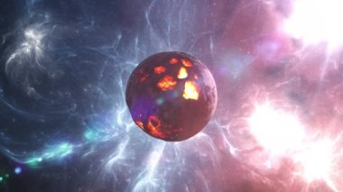 Ölmekte olan kırmızı magmalı evren, ölmekte olan gezegen 4K, 2024