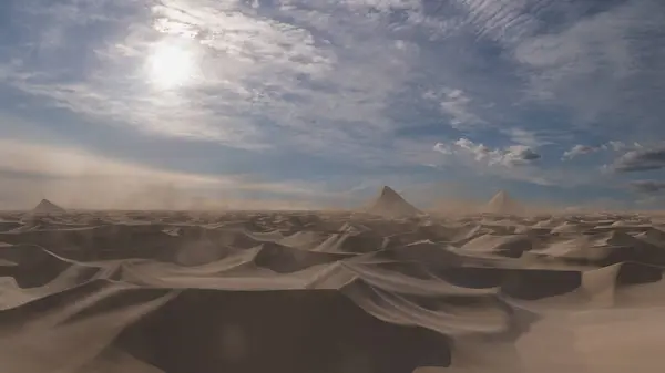 Θίνες Ερήμου Πυραμίδες Σχήμα Βουνά Εναέριες Αμμοθύελλα Κινηματογραφική Θέα 2024 — Φωτογραφία Αρχείου
