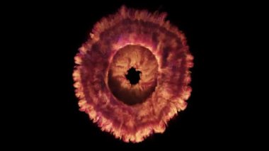 Yangın patlaması simülasyonunun alfa kanalı (şeffaf arkaplan)