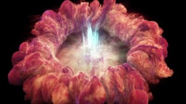 Yangın patlaması simülasyonunun alfa kanalı (şeffaf arkaplan)