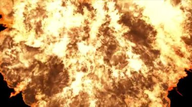 Yangın patlaması simülasyonunun alfa kanalı (şeffaf arkaplan)