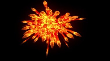 Yangın patlaması simülasyonunun alfa kanalı (şeffaf arkaplan)