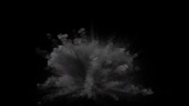 Yangın patlaması simülasyonunun alfa kanalı (şeffaf arkaplan)