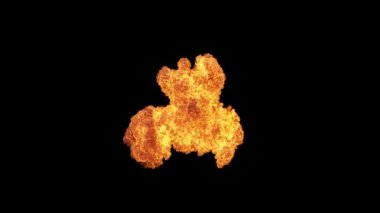 Yangın patlaması simülasyonunun alfa kanalı (şeffaf arkaplan)