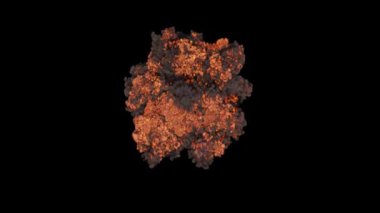 Yangın patlaması simülasyonunun alfa kanalı (şeffaf arkaplan)