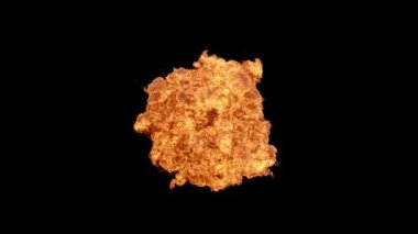 Yangın patlaması simülasyonunun alfa kanalı (şeffaf arkaplan)