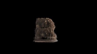 Harflerin 3d görüntülenmesi alfa kanalı (şeffaf arkaplan) ile toz simülasyonuna dönüşür)