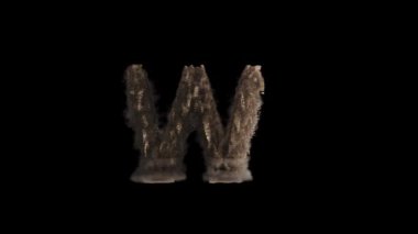 Yangın simülasyonunda alfa kanalı (şeffaf arkaplan) ile 3d harf canlandırması)