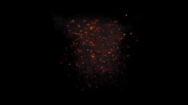 Yangın patlaması simülasyonunun alfa kanalı (şeffaf arkaplan)