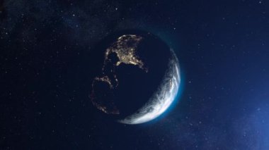 Yeryüzü dış uzay görüntüsü, yavaşça yakınlaştır