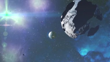 Dolunay gezegeni Dünya ve asteroitler