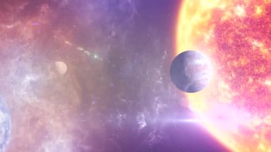 Güneş Sistemi 'nde sekiz gezegen, büyük güneş ve asteroid alanları var.