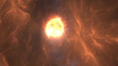 Derin uzayda güneş patlamaları, yavaşça yakınlaştır