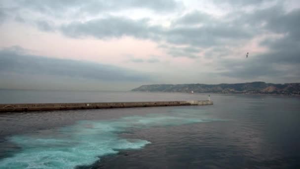 일몰에 마르세유 프랑스의 항구의 — 비디오