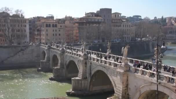 ローマの街とテリバー川の景色 — ストック動画