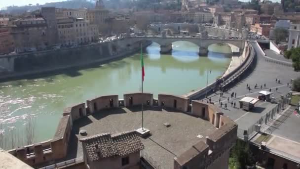 Вид Рим Річку Тибр — стокове відео