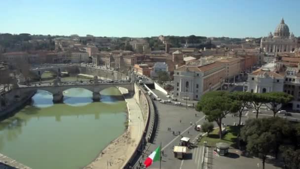 Vedere Orașului Roma Râului Tiber — Videoclip de stoc
