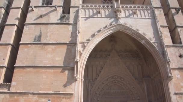 Architektonický Pohled Katedrálu Palma Mallorca — Stock video
