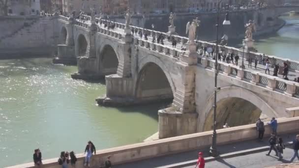 ローマの街とテリバー川の景色 — ストック動画