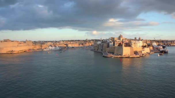 Utsikt Över Hamnen Marseille Vid Solnedgången — Stockvideo