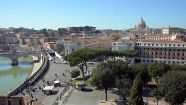 Uitzicht Stad Rome Rivier Tiber — Stockvideo