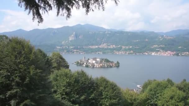 Panorama Com Vista Para Lago Pomar — Vídeo de Stock