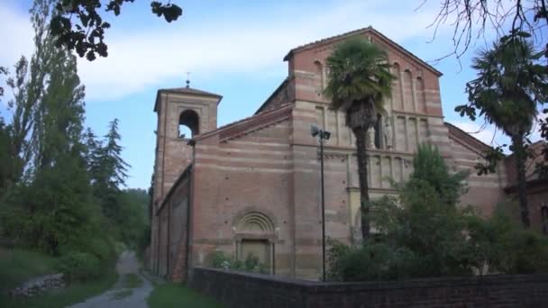 Klostret Santa Maria Vezzolano Religiös Byggnad Romansk Och Gotisk Stil — Stockvideo