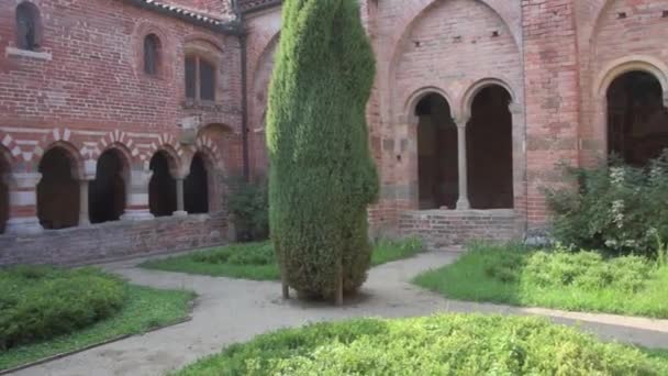 Abbey Santa Maria Vezzolano Religious Building Romanesque Gothic Style Most — Stock Video