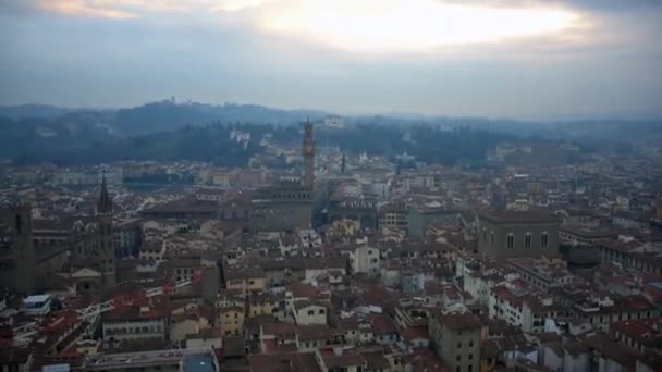 Vista Panorámica Desde Cima Ciudad Florencia Toscana — Vídeos de Stock