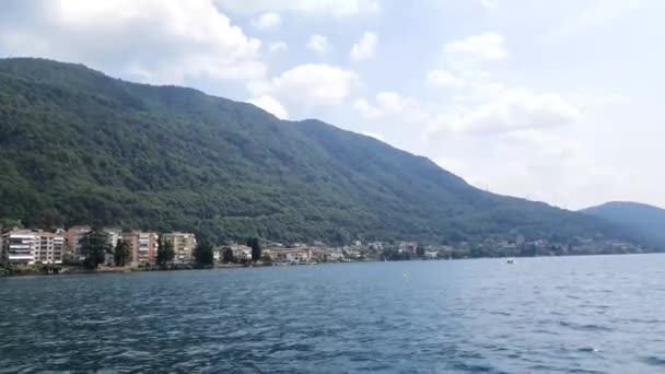 Vista Panorâmica Lago Orta Localizado Piemonte — Vídeo de Stock